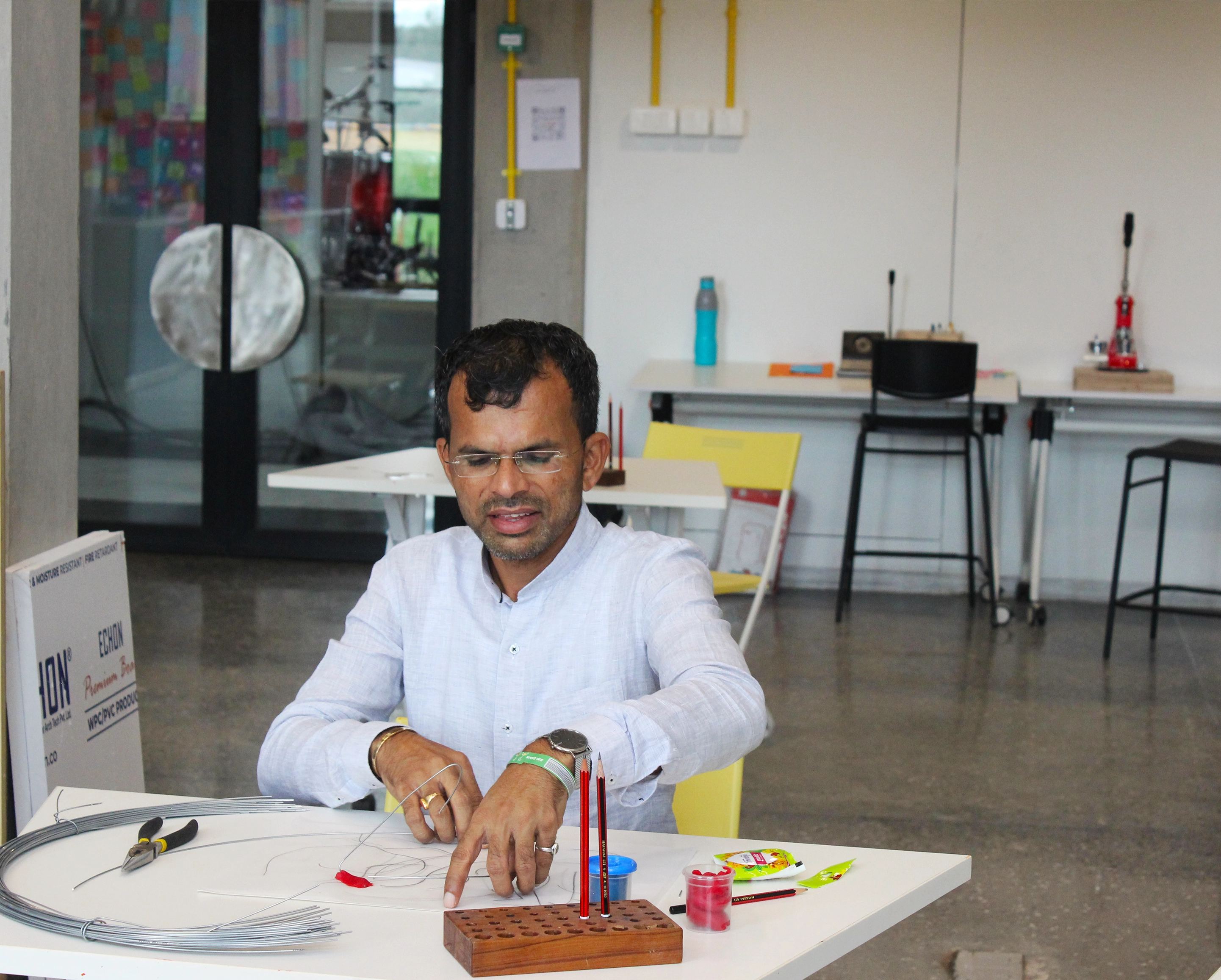 a person saying in front of other people