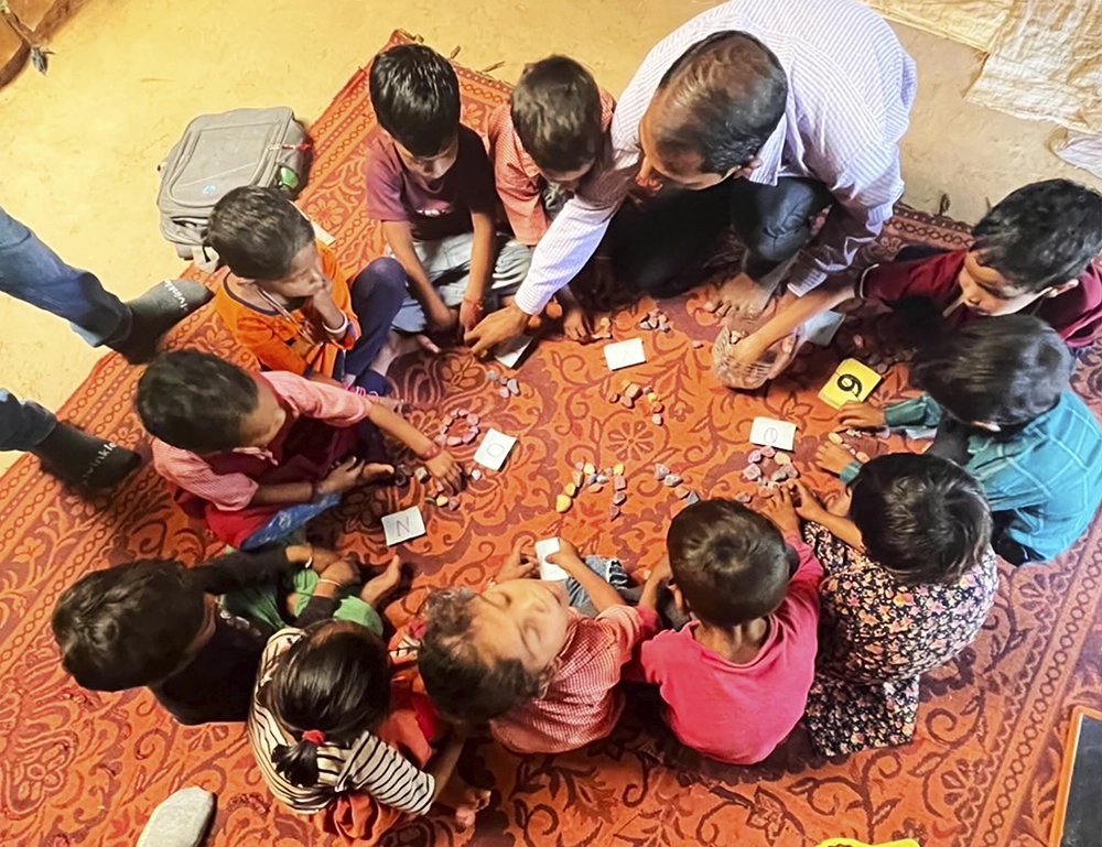 A class full of students and a teacher